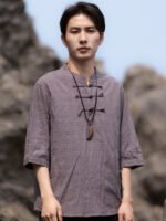 Mens Casual Shirts Loose Casual Tang Shirt - Image 3