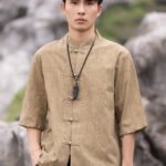 Chinese Mens Shirt Zhongshan Suit Tang Suit Top