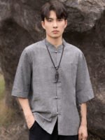 Chinese Mens Shirt Zhongshan Suit Tang Suit Top - Image 2