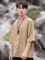 Chinese Mens Shirt Zhongshan Suit Tang Suit Top - Image 3