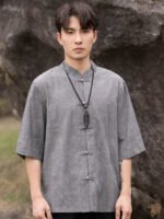 Chinese Mens Shirt Zhongshan Suit Tang Suit Top - Image 4