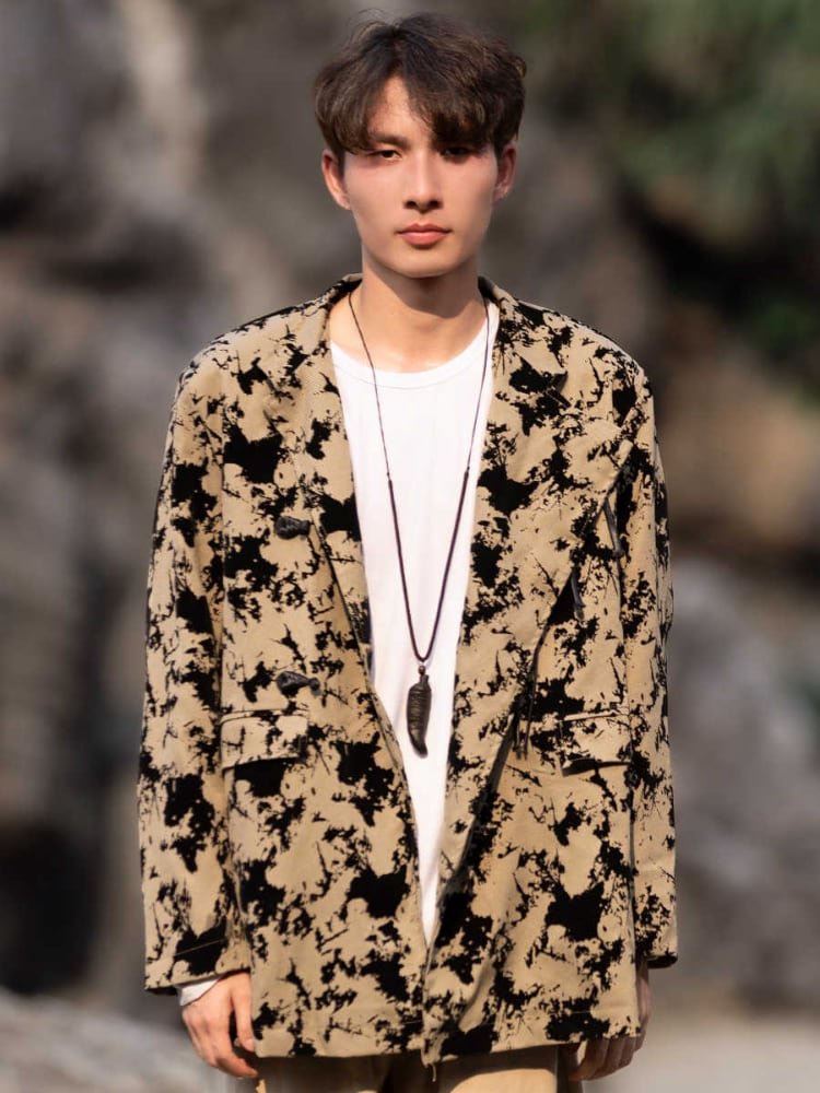 Mens Jackets Zhongshan Suit Jacket Loose Top