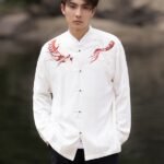 Mens Long Sleeve Linen Shirts Chinese Style Jacket