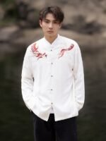 Mens Long Sleeve Linen Shirts Chinese Style Jacket