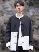 Mens Long Sleeve Shirts Loose Tang Suit Jacket