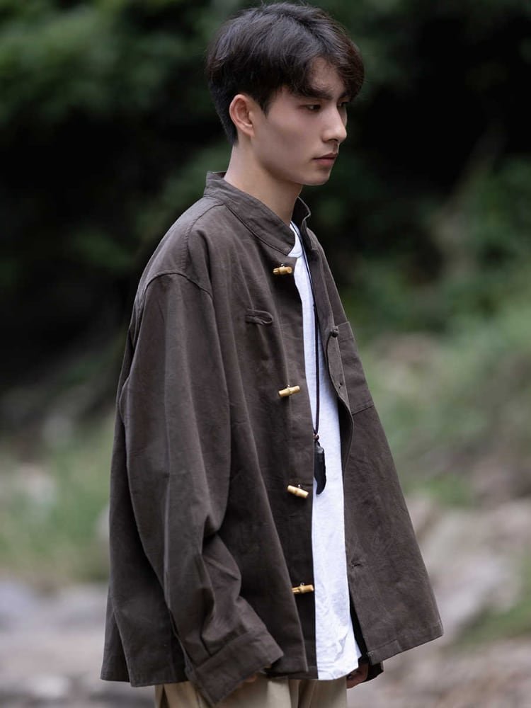 Men's Shirt With Chinese Collar Tang Suit Jacket