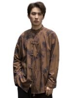 Mens Shirts Casual Long Sleeved Tang Suit Shirt - Image 5