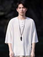 Mens Short Sleeve Linen Shirts Summer Top - Image 2