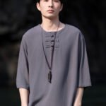 Mens Short Sleeve Linen Shirts Summer Top