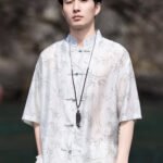 Mens Short Sleeve Shirts Ice Silk Tang Suit