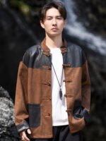 Mens Suede Jacket, Chinese Style Tang Suit Coat