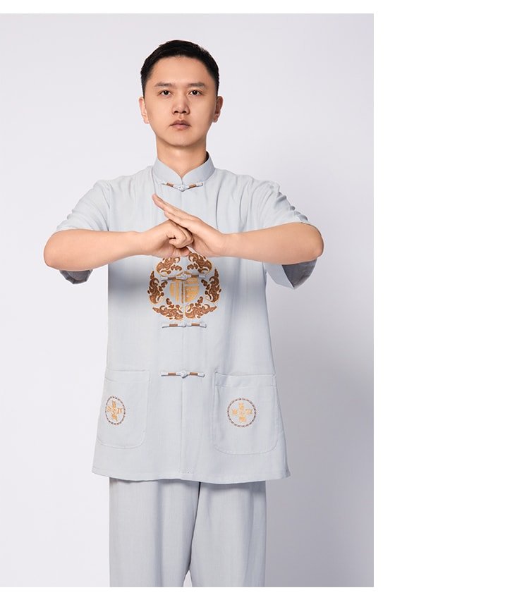 Mens Tai Chi Clothing Cotton Linen Kung Fu Outfit