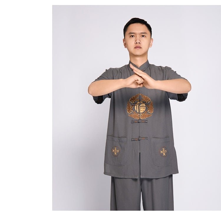Mens Tai Chi Clothing Cotton Linen Kung Fu Outfit