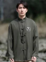 Men’s Tang Suit Jacket Embroidered Shirt - Image 2