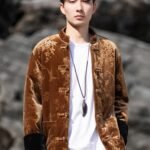 Mens Winter Jackets Loose Velvet Tang Suit Coat