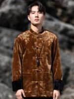Mens Winter Jackets Loose Velvet Tang Suit Coat - Image 2