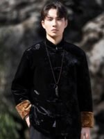 Mens Winter Jackets Loose Velvet Tang Suit Coat - Image 4