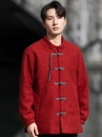 Men’s Wool Winter Coat loose Tang Suit Jacket - Image 2