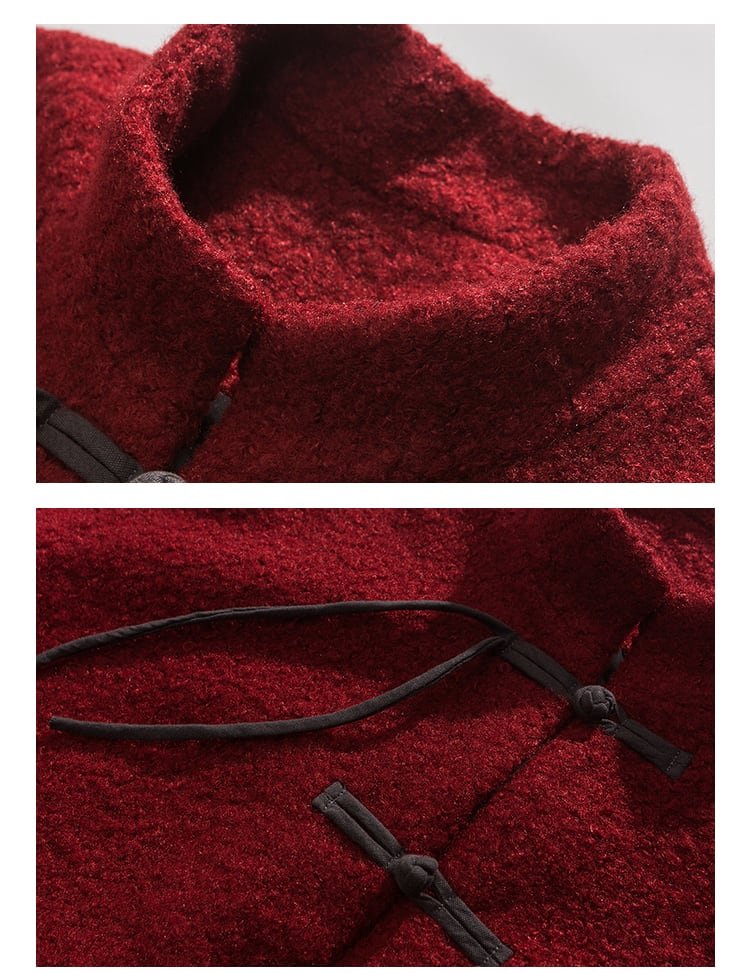 Mens Wool Winter Coat loose Tang Suit Jacket