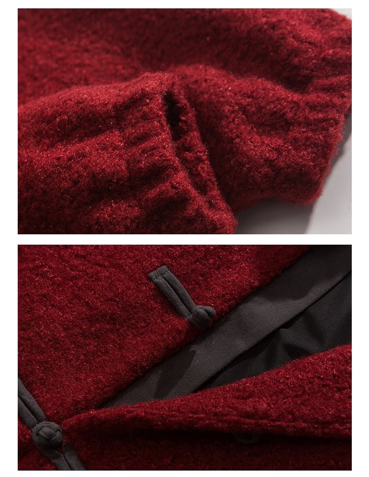 Mens Wool Winter Coat loose Tang Suit Jacket