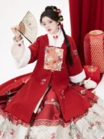 Ming Dynasty Hanfu Red Chinese New Year Clothing