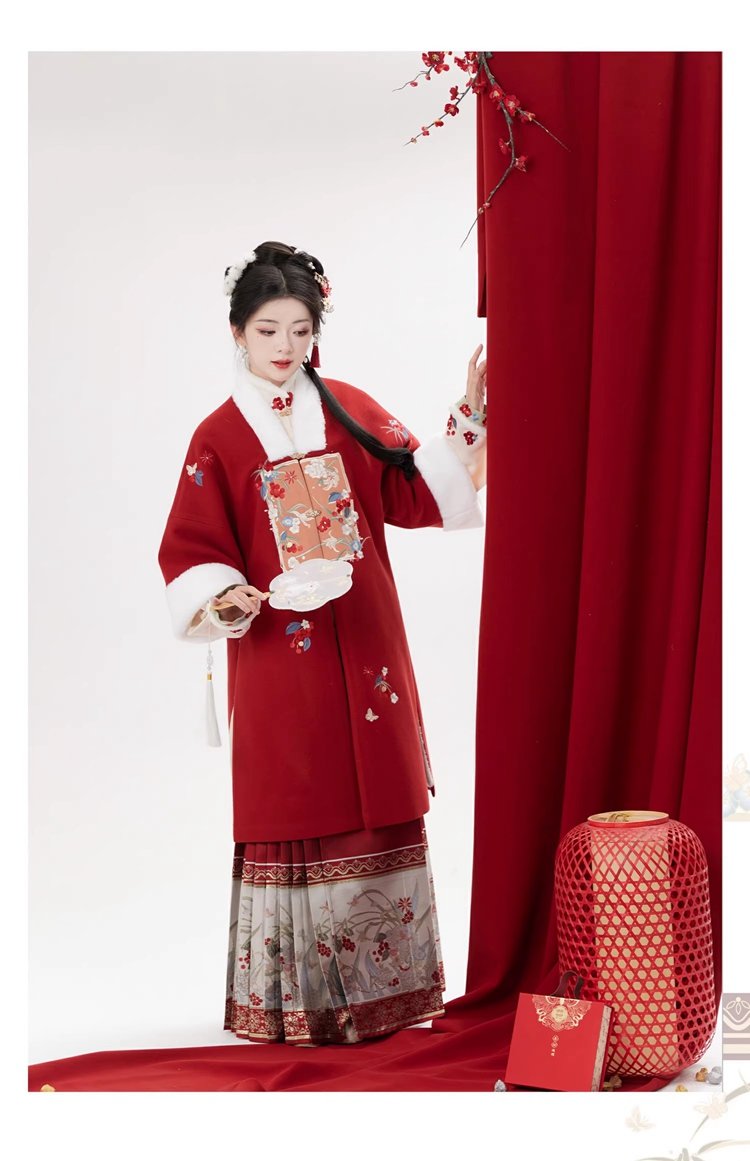 Ming Dynasty Hanfu Red Chinese New Year Clothing