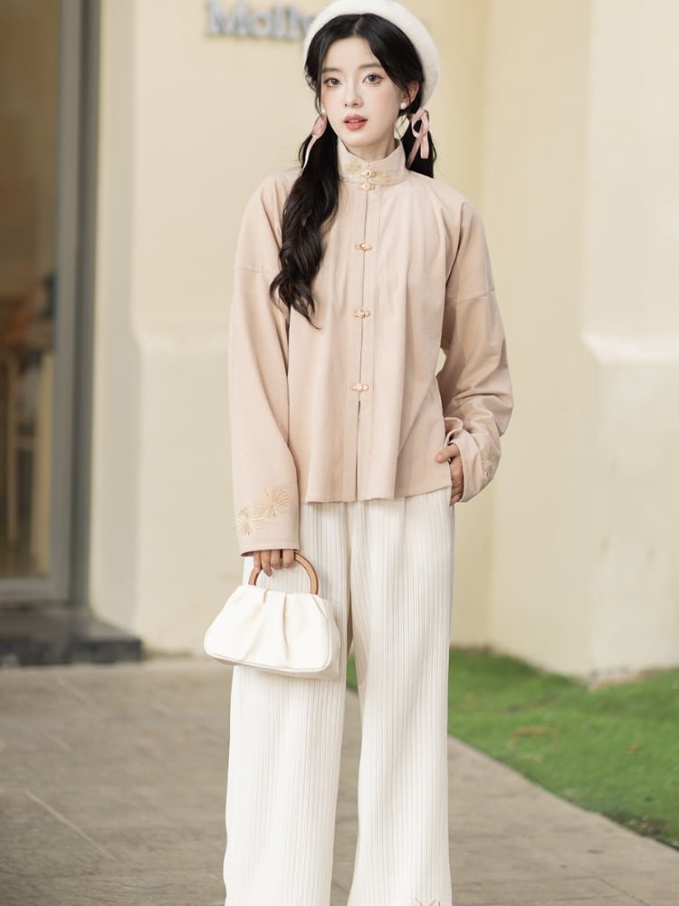 Ming Dynasty Modern Hanfu Winter Vest Shirt Pants