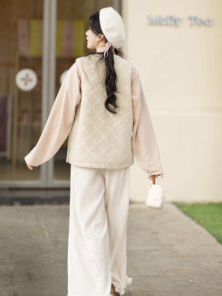Ming Dynasty Modern Hanfu Winter Vest Shirt Pants