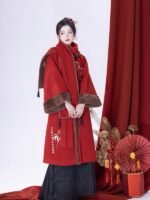 Ming Dynasty Style Long Coat Womens Modern Hanfu Winter - Image 4