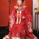 Ming Dynasty Traditional Hanfu Wedding Dress Red