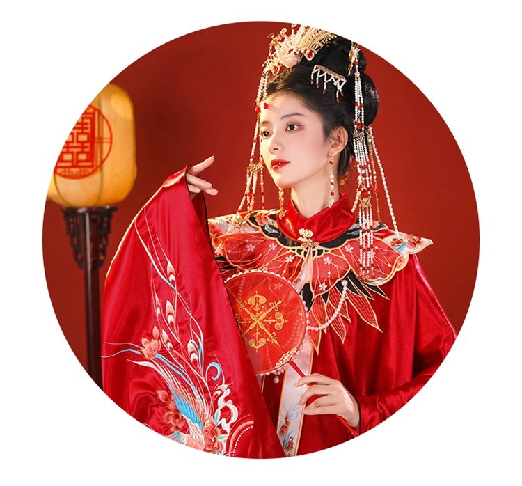 Ming Dynasty Traditional Hanfu Wedding Dress Red