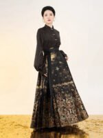 Ming-Style Hanfu Coat with Fur Shawl - Image 4