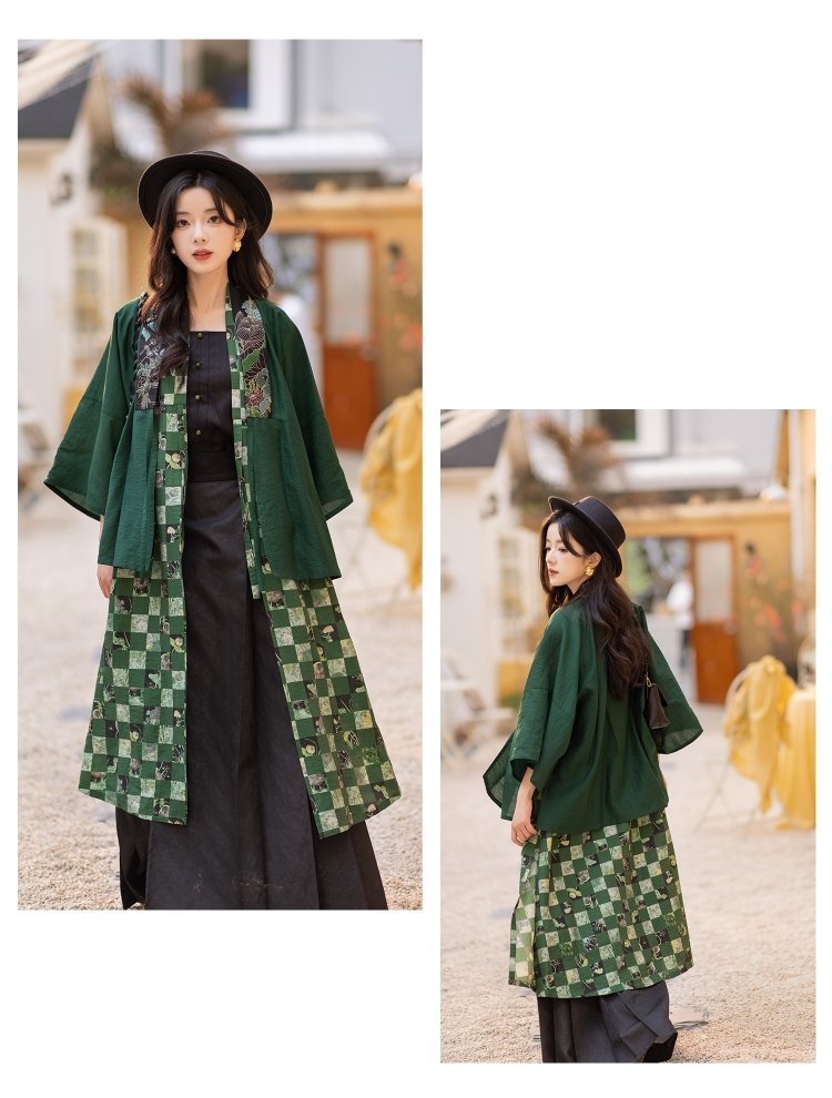 Ming Style Spring Hanfu Long Vest Set