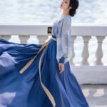 Modern Chinese Hanfu Dress Women’s Blue Dress