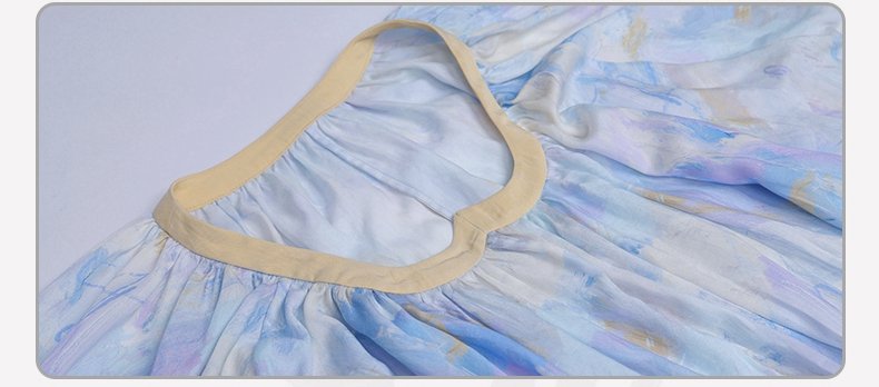 Modern Chinese Hanfu Dress Women's Blue Dress