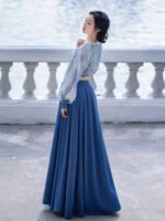 Modern Chinese Hanfu Dress Women’s Blue Dress - Image 4