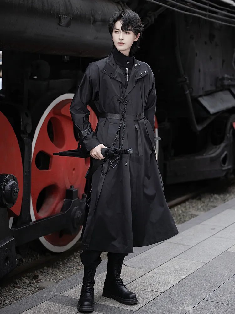 Modern Hanfu Men Tang Dynasty Round Neck Robe