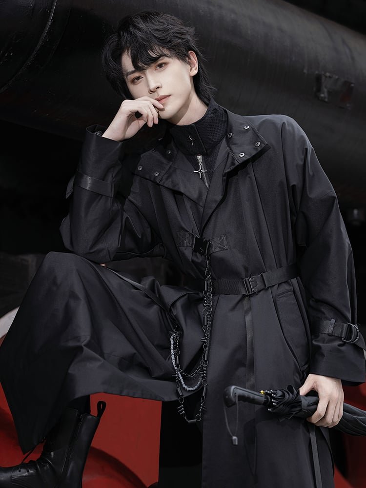 Modern Hanfu Men Tang Dynasty Round Neck Robe