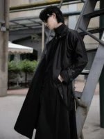 Modern Hanfu Men Tang Dynasty Round Neck Robe - Image 3