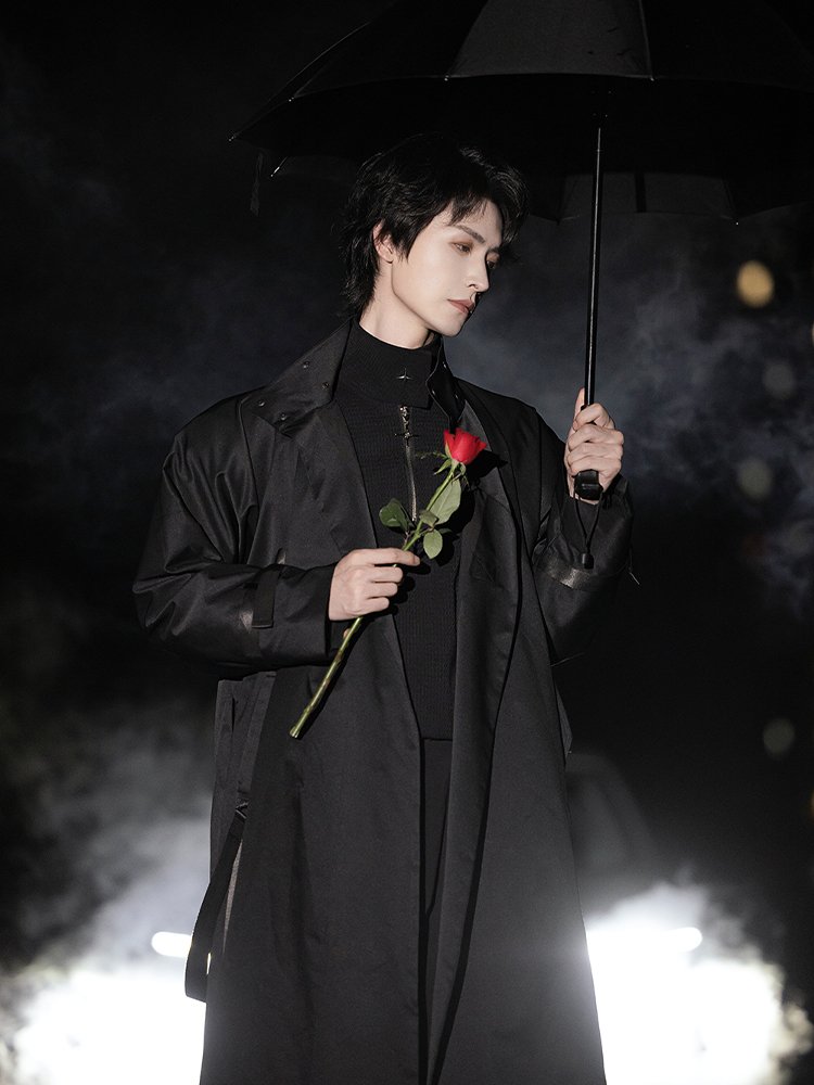 Modern Hanfu Men Tang Dynasty Round Neck Robe