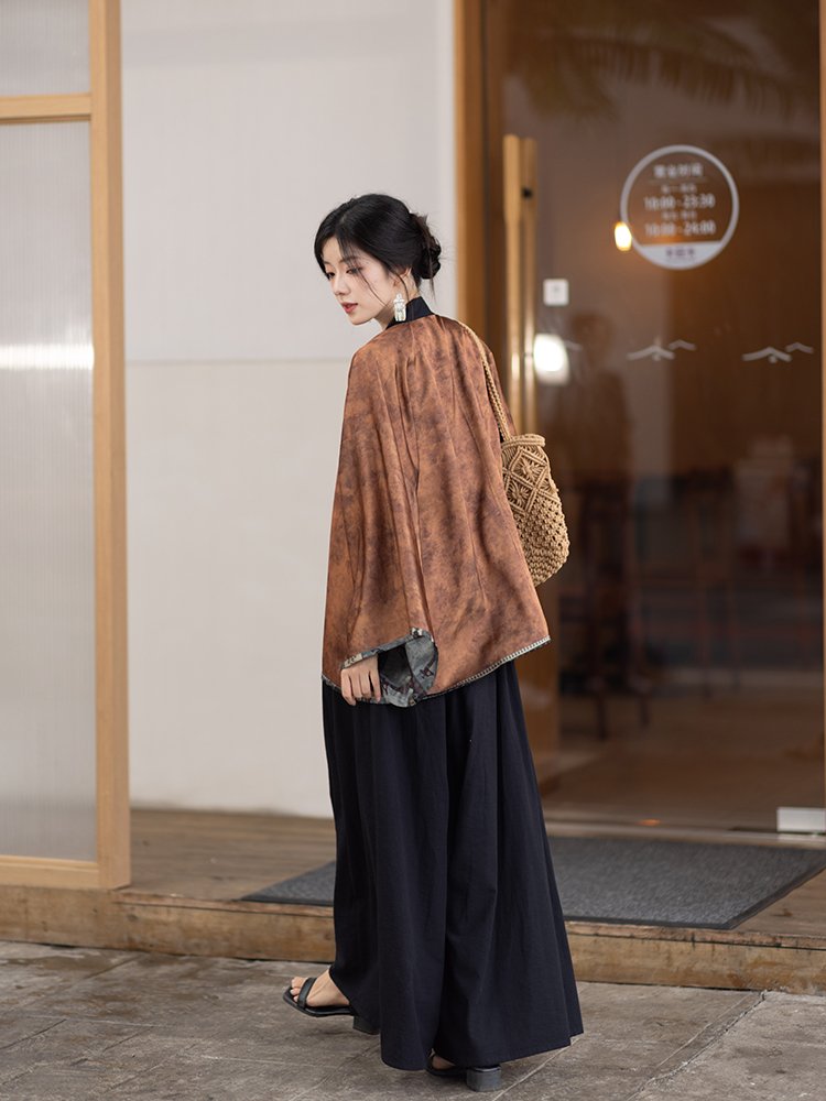 Modern Hanfu Set Jin Style Coat and Skirt Pants
