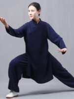 Modern Kung Fu Clothes Blue Women Tai Chi Clothing - Image 5