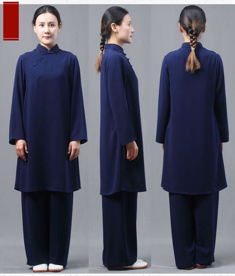 Modern Kung Fu Clothes Blue Women Tai Chi Clothing