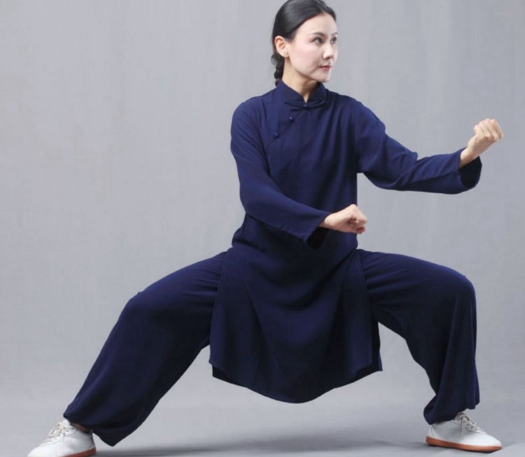 Modern Kung Fu Clothes Blue Women Tai Chi Clothing