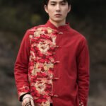 Modern Tang Suit Loose Printed Coat Men