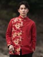 Modern Tang Suit Loose Printed Coat Men