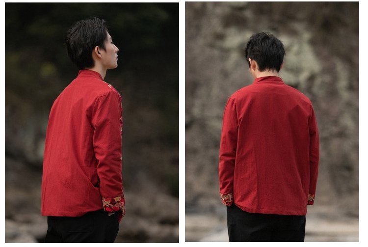 Modern Tang Suit Loose Printed Coat Men