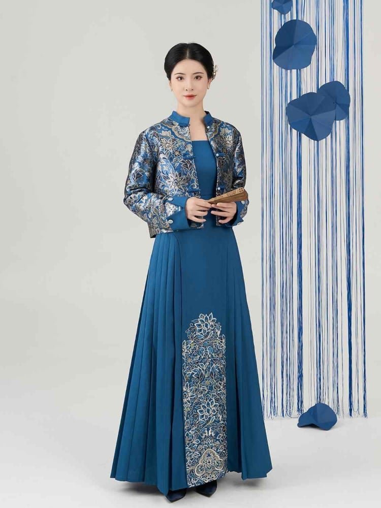 National Style Chinese Dress Ladies with Short Jacket