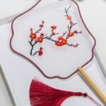 Embroidered Dance Fan Traditional Silk Fan
