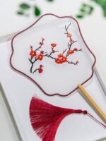 Embroidered Dance Fan Traditional Silk Fan